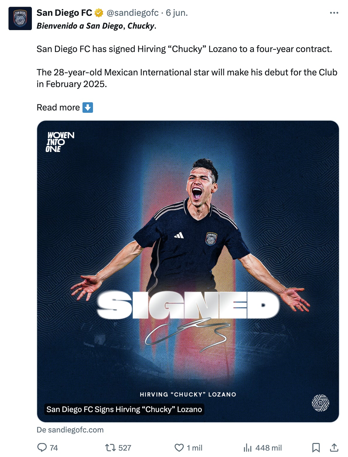 Chucky Lozano llega a la MLS