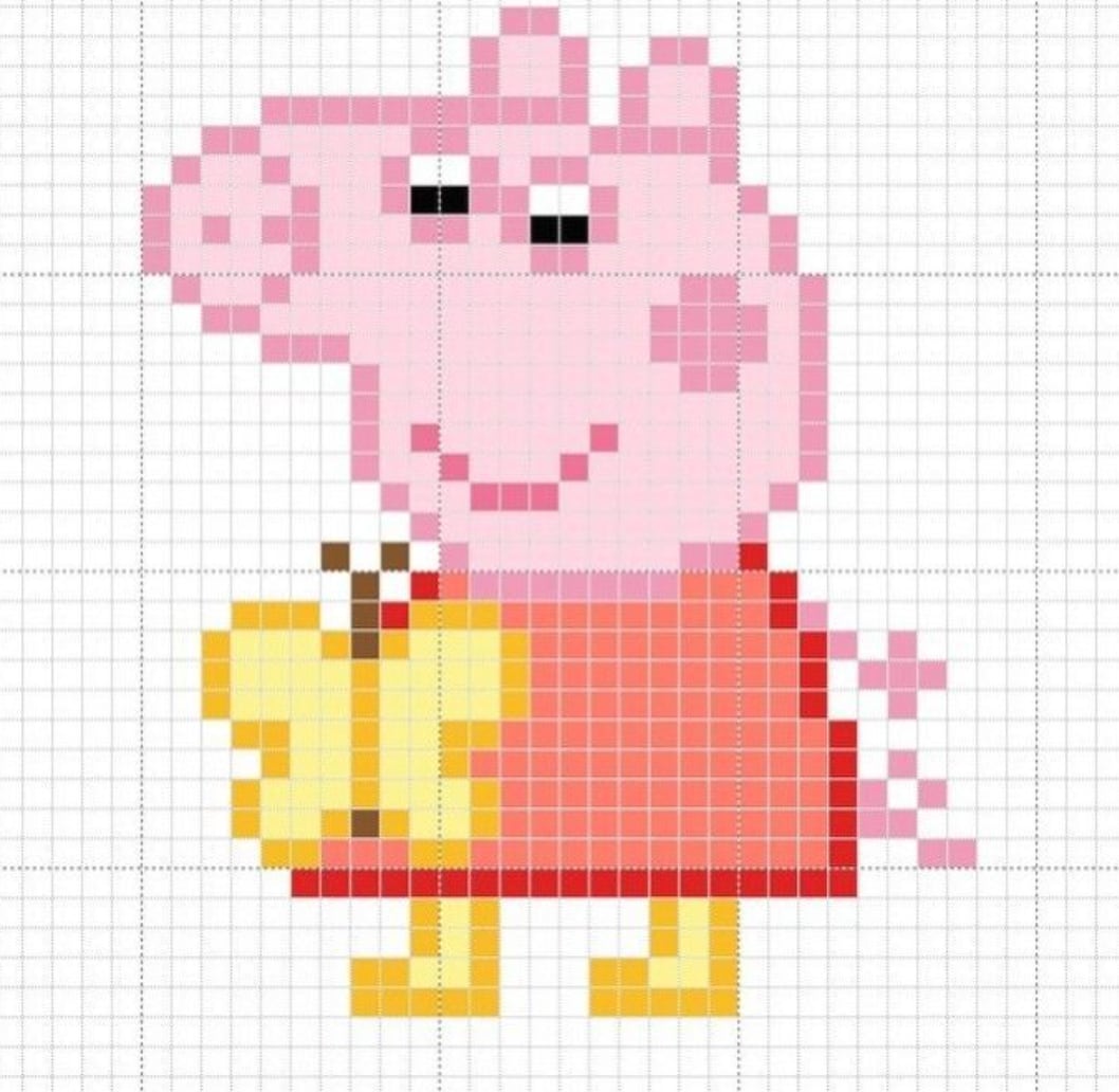 Peppa Pig para bordar con mariposa