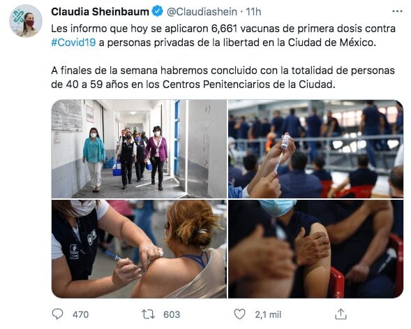 Tuit de Claudia Sheinbaum