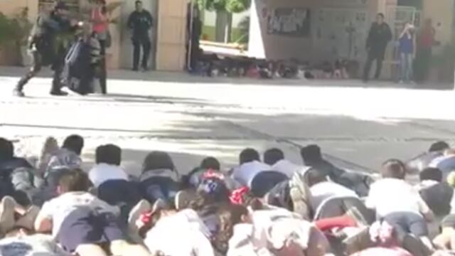 Simulacro de balacera en primaria