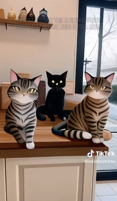 VIDEO: Gato fantasma es revelado por filtro de TikTok y ahora le busca nombre