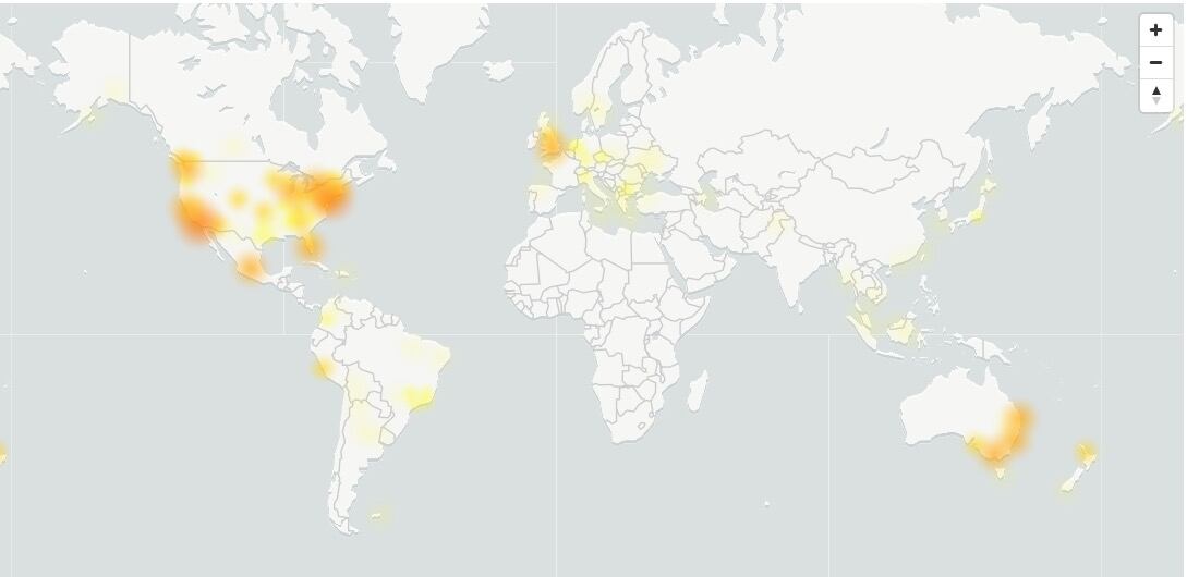 Mapa caída Facebook
