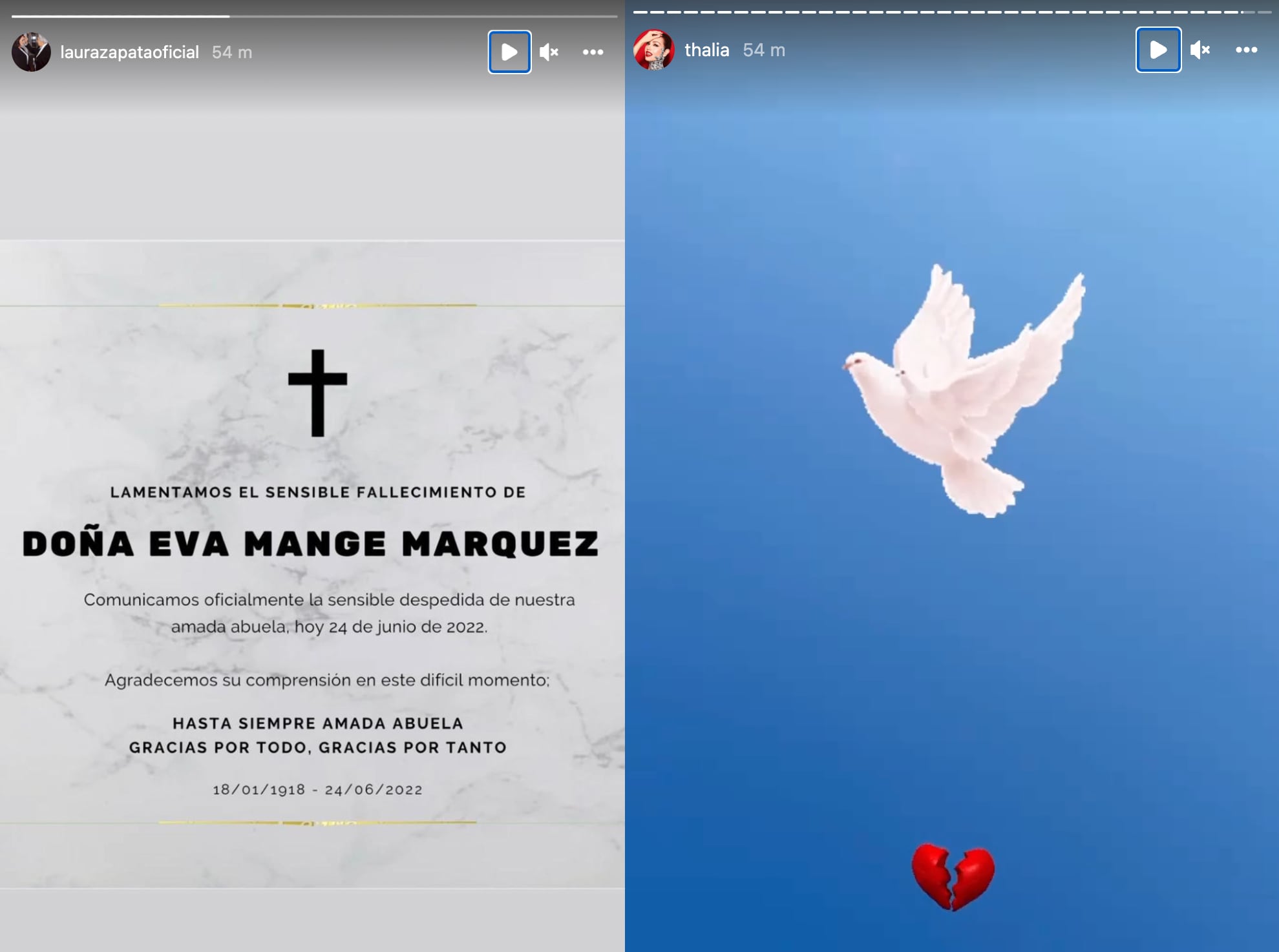 Muere Eva Mange, abuelita de Thalía