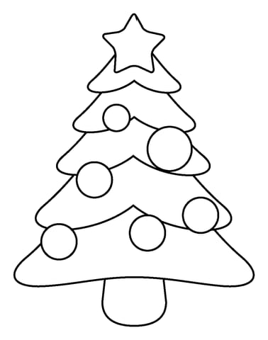 Dibujo del árbol de Navidad básico para colorear