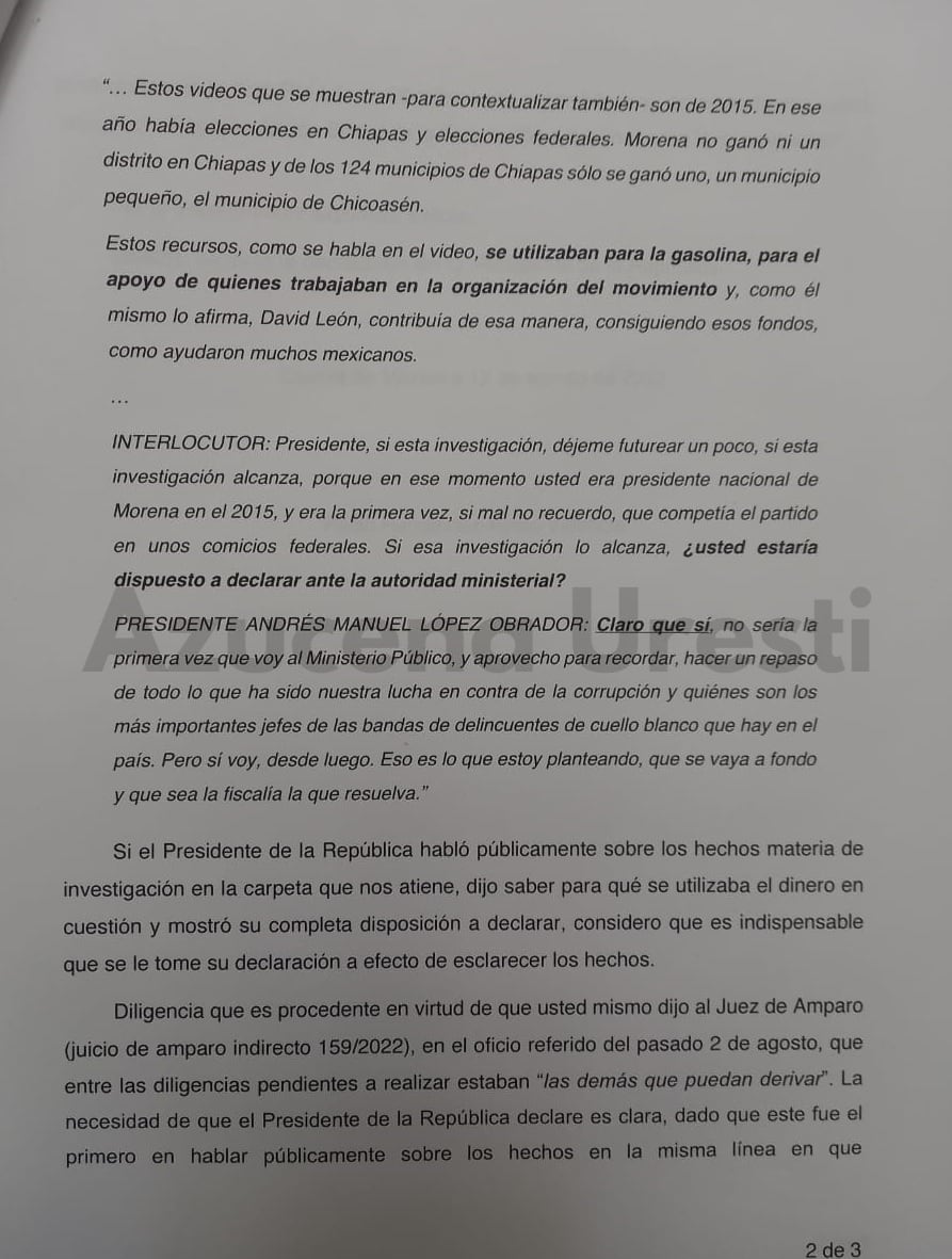 Abogado de Pío López Obrador presenta solicitud para que FEPADE llame a AMLO a declarar