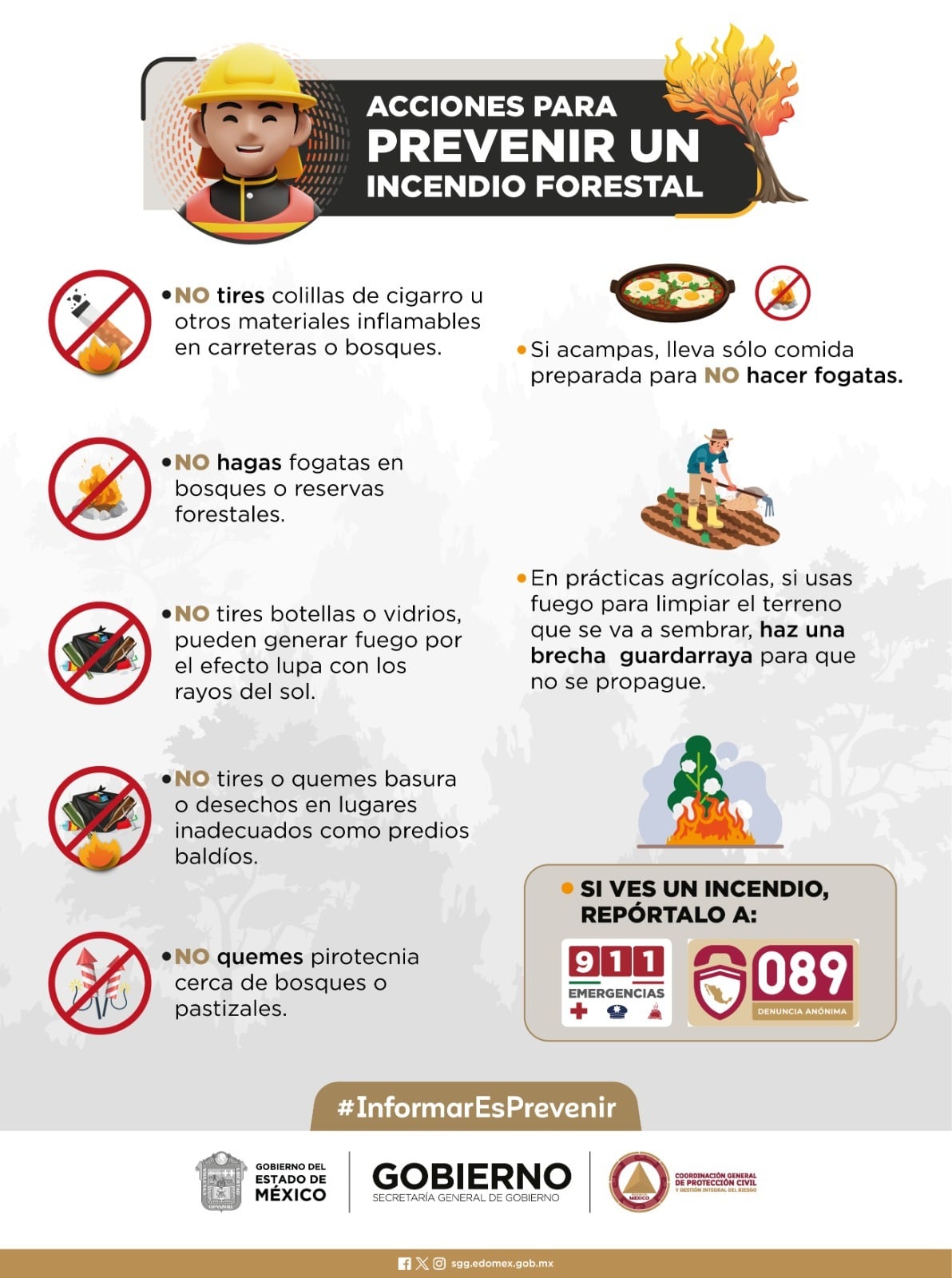 Recomendaciones para prevenir incendios forestales