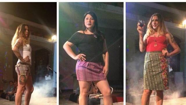 Mujeres trans desfilan.