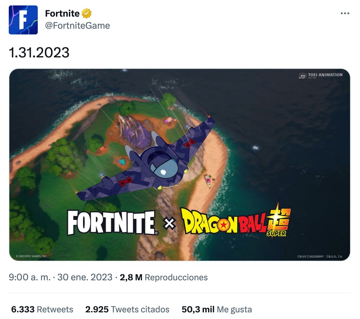 Colaboración de Fortnite x Dragon Ball Super