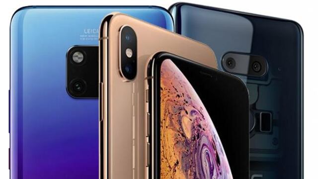 Huawei Mate 20 Pro, iPhone XS Max y HTC U12+.