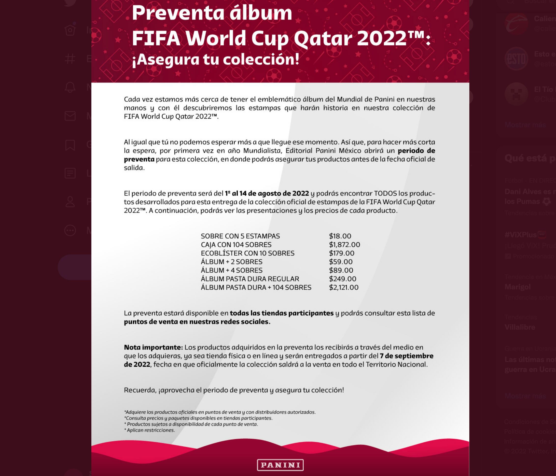 Panini álbum Qatar 2022