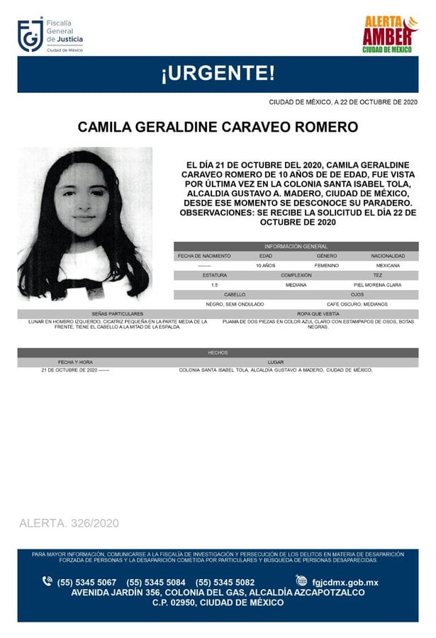 Ficha de búsqueda de Camila