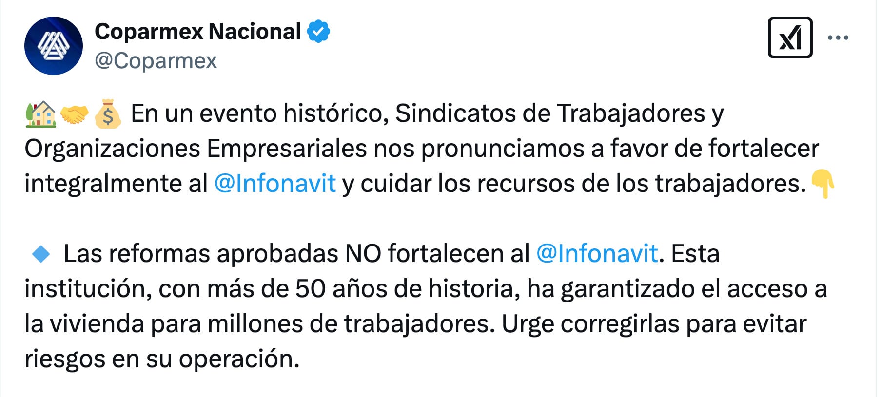 Coparmex y CROM rechazan reforma al Infonavit