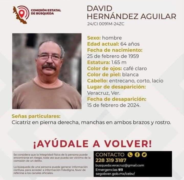 David Hernández Aguilar, desaparecido en Veracruz