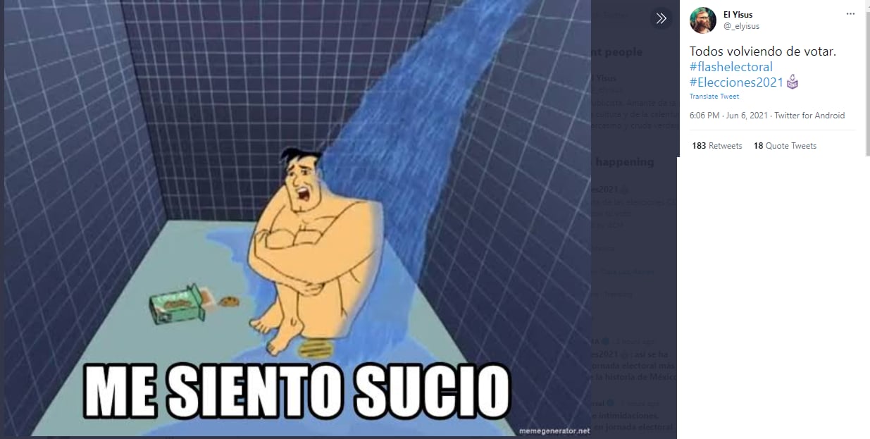 Memes sobre los resultados preliminares en elecciones 2021.