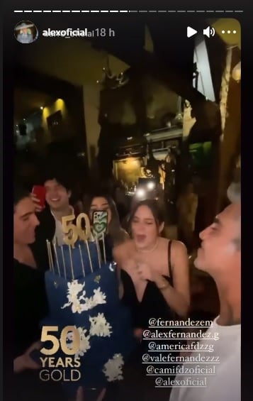Hijos de Alejandro Fernández en su cumpleaños 50.