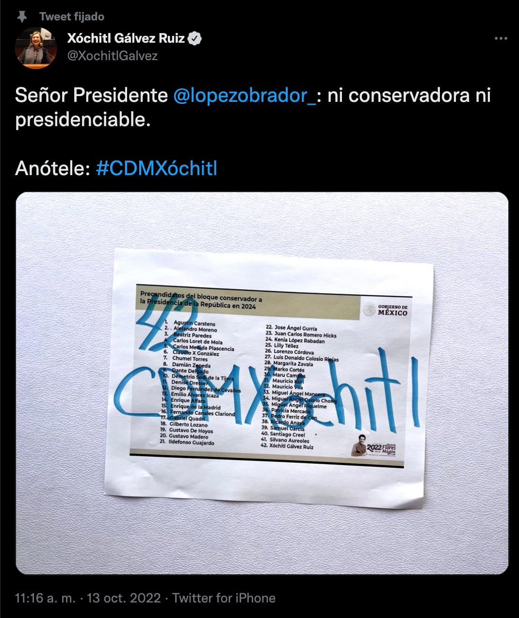 AMLO fue a la casa de Xóchitl Gálvez para invitarla a Morena, revela la senadora