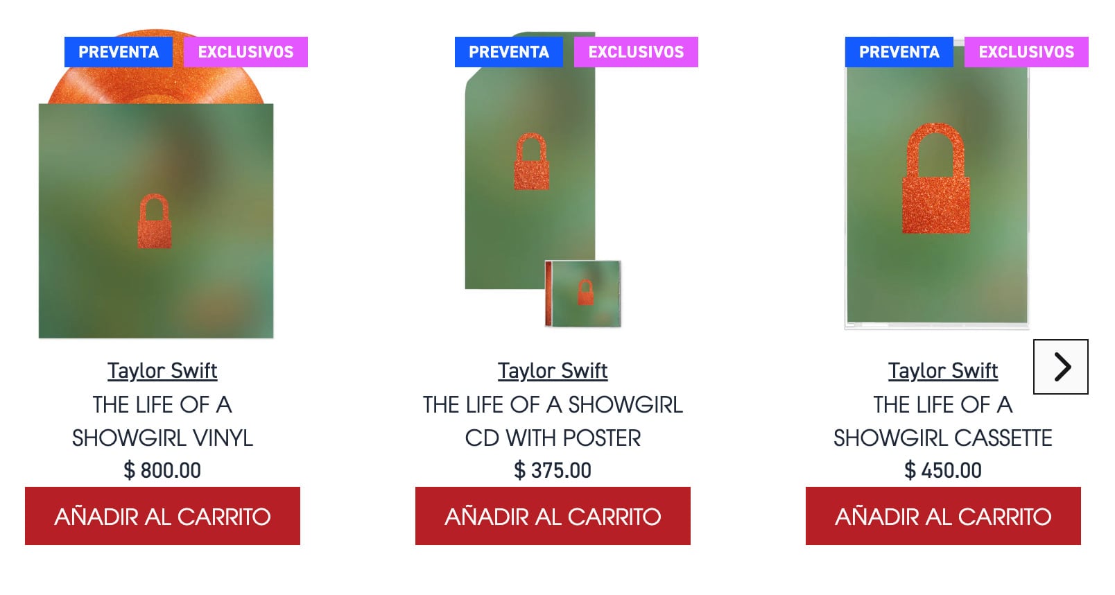 Precio de The Life of a Showgirl de Taylor Swift en México
