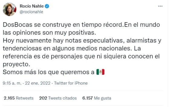 Rocío Nahle, refinería Dos Bocas