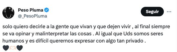 Peso Pluma sale a defender a Nicki Nicole y entiende que no se haya podido expresar bien.