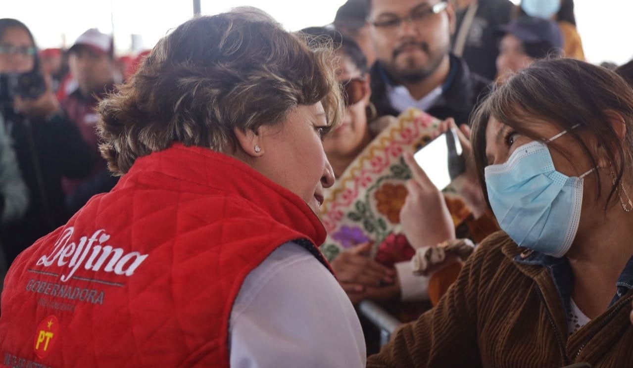 Delfina Gómez en su penúltimo día de precampaña en el Estado de México