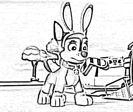 Dibujos de Chase dePaw Patrol: Pascua