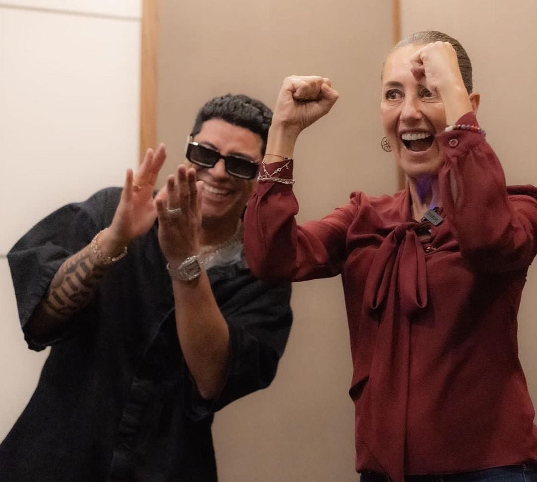 Eduin Caz y Claudia Sheinbaum