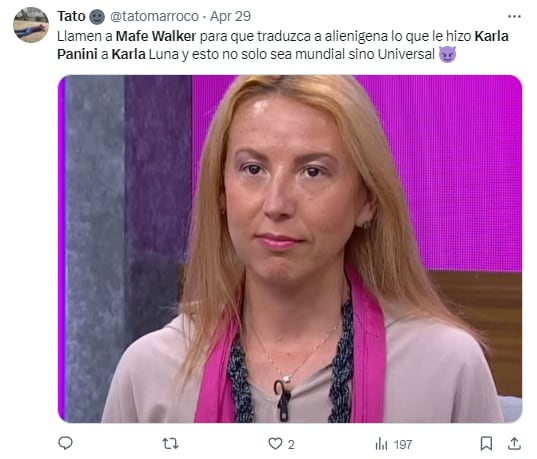 Memes pidiendo a Mafe Walker que traduzca al alienígena chisme de Karla Panini