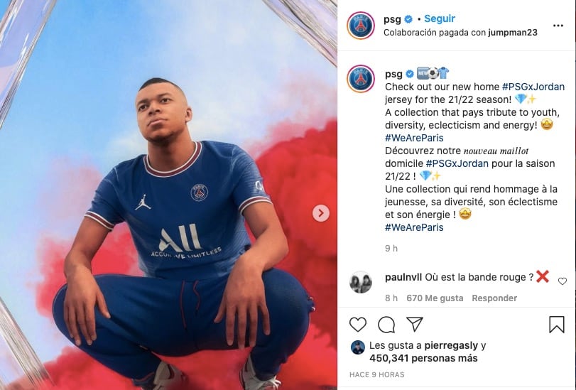 Mbappé presentó la nueva camiseta del PSG