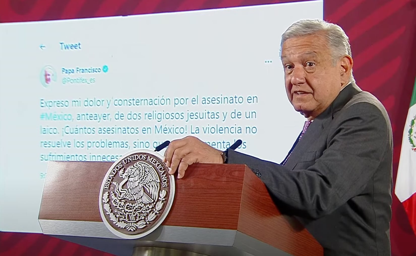 AMLO responde al papa Francisco