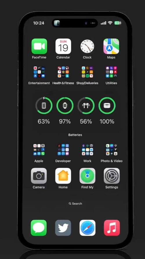 Fondo negro en iPhone