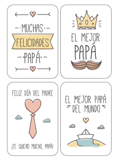 Tarjeta cuádruple blanca del Día del Padre