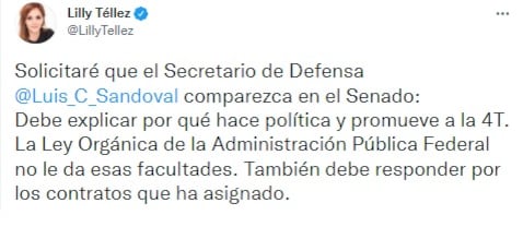 Tuit de Lilly Téllez
