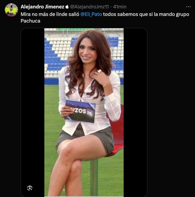 Elizabeth Patiño como conductora de Tuzos TV.