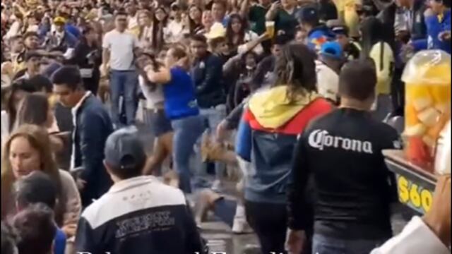 Pelea en el estadio Azteca