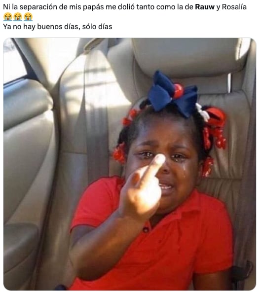 Memes lloran la ruptura de Rosalía y Rauw Alejandro