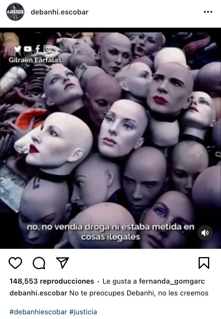 Publicación en la cuenta de Instagram