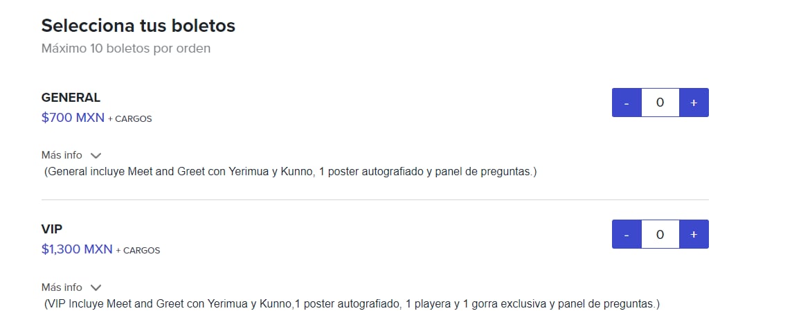 Precio de los boletos para Yeri Mua & Kunno Meet & Greet Tour.