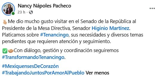 Higinio Martínez arropa a Nancy Nápoles, vinculada a proceso por secuestro simulado