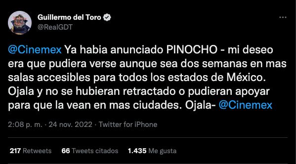 Guillermo del toro encara a Cinemex