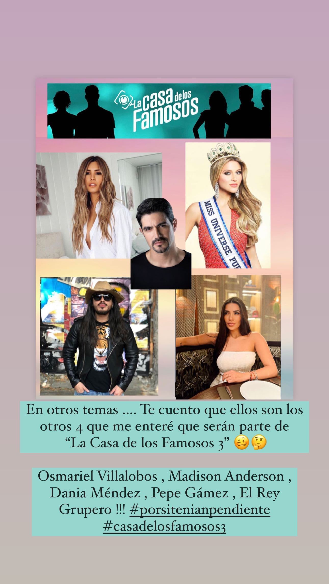 Posibles personalidades que se unirían a La casa de los famosos 3.