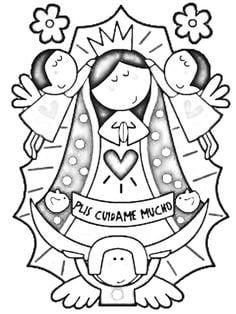 Dibujos de la Virgen de Guadalupe para niños