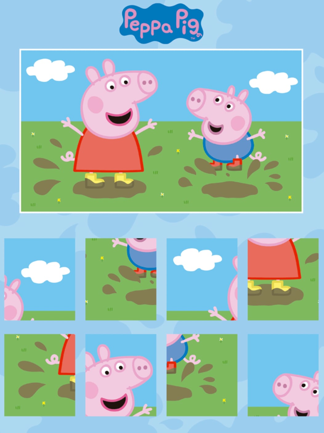 Rompecabezas en las actividades de Peppa Pig para imprimir