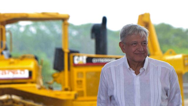AMLO en obras del Tren Maya.