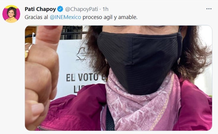 Pati Chapoy presume que ya votó