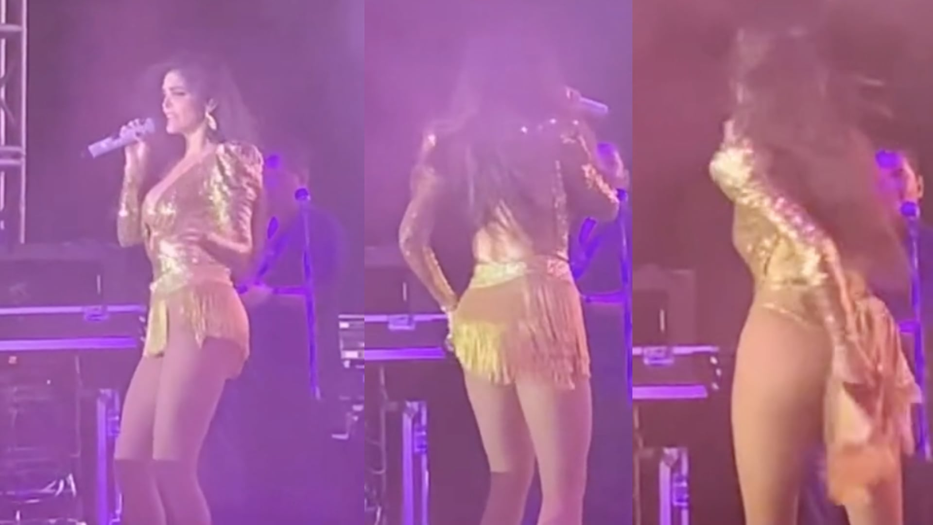 Ana Bárbara pierde su falda.