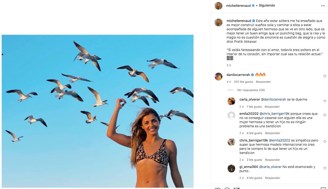 Michelle Renaud revela estar soltera