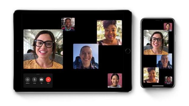 Llamadas grupales en FaceTime.