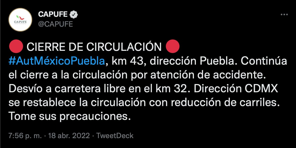 Accidente múltiple e incendio de vehículos en Autopista México-Puebla