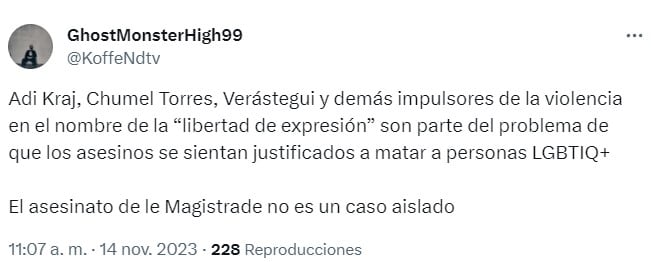 tunden a Chumel Torres por mensajes contra le magistrade