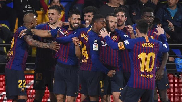 El Barça celebra el tanto del agónico empate
